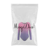 Maxbell Girls One-Piece Leotard Athletic Dance Gymnastics Bodysuit 8 Pink+Purple