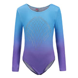 Maxbell Girls One-Piece Leotard Athletic Dance Gymnastics Bodysuit 6 Blue+Purple