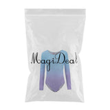 Maxbell Girls One-Piece Leotard Athletic Dance Gymnastics Bodysuit 6 Blue+Purple