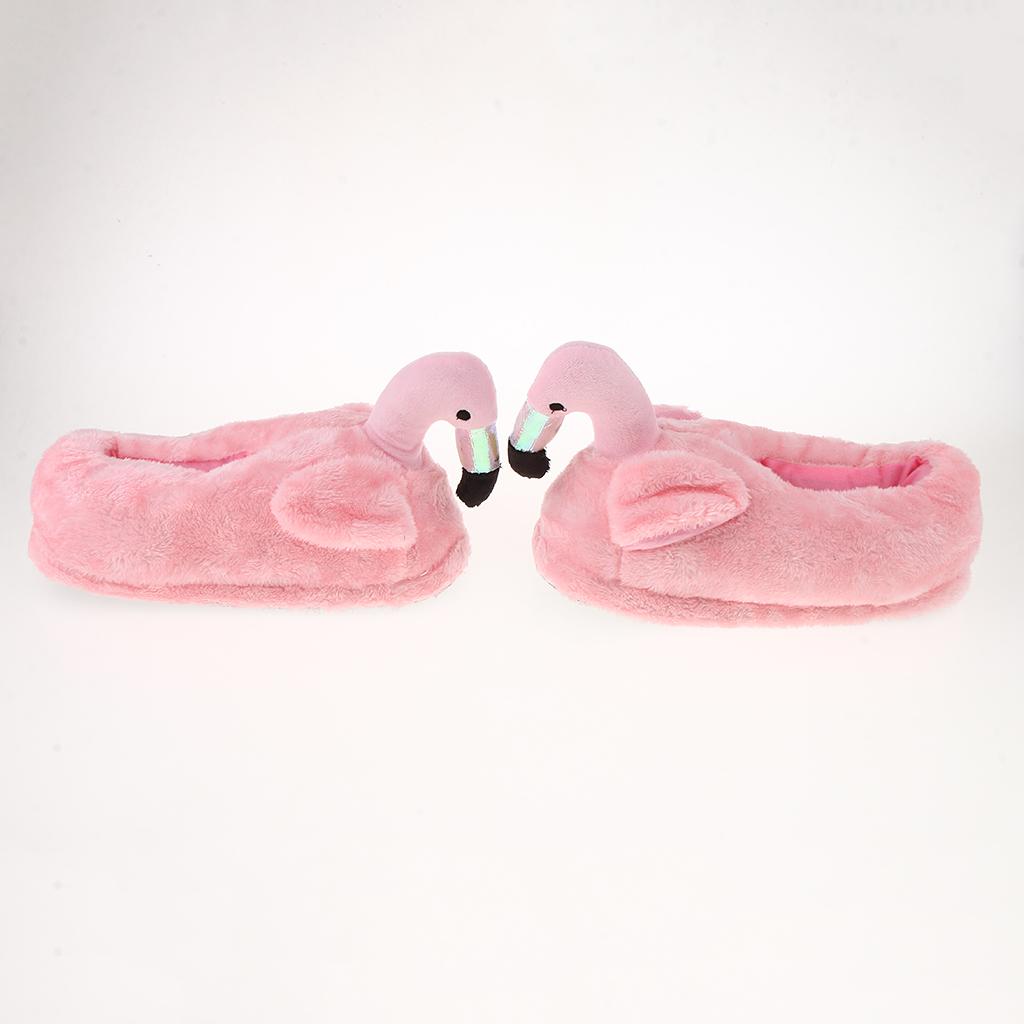 Flamingo Soft Plush Warm Slippers Home Indoor Shoes Gifts Full Slippers Pink