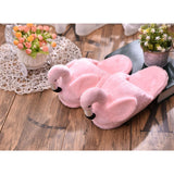 Flamingo Soft Plush Warm Slippers Home Indoor Shoes Gifts Half Slippers Pink