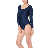 Maxbell Women Gymnastics Leotards Long Sleeve Dance Athletic Bodysuit 2XL Dark Blue