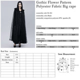 Maxbell Gothic Steampunk Witch Cape Black Hooded Lace Long Coat Cloak Cape Costume