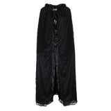 Maxbell Gothic Steampunk Witch Cape Black Hooded Lace Long Coat Cloak Cape Costume
