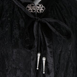Maxbell Gothic Steampunk Witch Cape Black Hooded Lace Long Coat Cloak Cape Costume