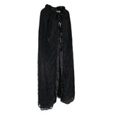 Maxbell Gothic Steampunk Witch Cape Black Hooded Lace Long Coat Cloak Cape Costume