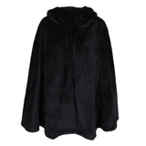 Maxbell Steampunk Womens Witch Cape Black Hooded Midi Cloak Coat Holloween Costumes