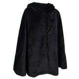 Maxbell Steampunk Womens Witch Cape Black Hooded Midi Cloak Coat Holloween Costumes