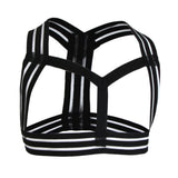 Maxbell Men's Punk Body Chest Harness Elastic Shoulder Strap Lingerie Costume  Black