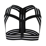 Maxbell Men's Punk Body Chest Harness Elastic Shoulder Strap Lingerie Costume  Black