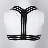 Maxbell Men's Punk Body Chest Harness Elastic Shoulder Strap Lingerie Costume  Black