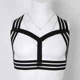 Maxbell Men's Punk Body Chest Harness Elastic Shoulder Strap Lingerie Costume  Black