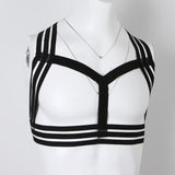 Maxbell Men's Punk Body Chest Harness Elastic Shoulder Strap Lingerie Costume  Black