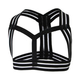 Maxbell Men's Punk Body Chest Harness Elastic Shoulder Strap Lingerie Costume  Black