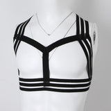 Maxbell Men's Punk Body Chest Harness Elastic Shoulder Strap Lingerie Costume  Black