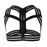 Maxbell Men's Punk Body Chest Harness Elastic Shoulder Strap Lingerie Costume  Black
