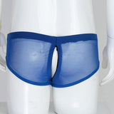 Maxbell Men's Sexy Elastic Halter Body Chest Strap Harness Top Briefs Set Blue
