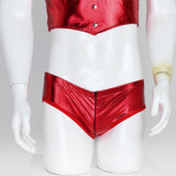Maxbell Men's Sexy Elastic Halter Body Chest Strap Harness Top Briefs Set Red