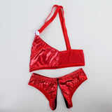 Maxbell Men's Sexy Elastic Halter Body Chest Strap Harness Top Briefs Set Red