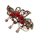 Maxbell Antique Metal Floral French Spring Barrette Hair Clips Accessories Red