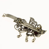 Maxbell Antique Metal Floral French Spring Barrette Hair Clips Accessories Red