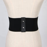 Women Vintage Leather Wide Waist Belt Cincher Elastic Lace Up Band Corset