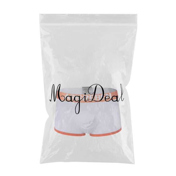 Men Briefs Mesh Bulge Pouch Boxers Underwear Shorts Male Panties 2XL White