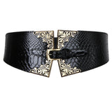 Maxbell Women's Elastic Stretchy Wide Waist Cinch Belt Fashion Dress Waistband Black