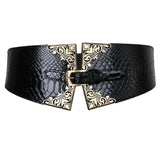 Maxbell Women's Elastic Stretchy Wide Waist Cinch Belt Fashion Dress Waistband Black