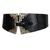 Maxbell Women's Elastic Stretchy Wide Waist Cinch Belt Fashion Dress Waistband Black