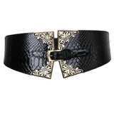 Maxbell Women's Elastic Stretchy Wide Waist Cinch Belt Fashion Dress Waistband Black
