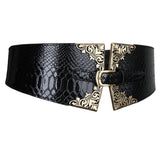 Maxbell Women's Elastic Stretchy Wide Waist Cinch Belt Fashion Dress Waistband Black