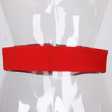 Women's Elastic Stretchy Wide Waist Cinch Belt Fashion Dress Waistband Red