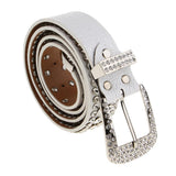 Stylish Leather Bling Rhinestone Crystal Western Cowgirl Belt Waistband White