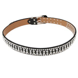 Stylish Leather Bling Rhinestone Crystal Western Cowgirl Belt Waistband Black