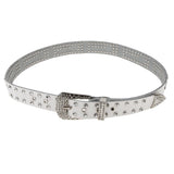 Maxbell Ladies Western Crystal Studded Rhinestone Bling Cowgirl Leather Belts White