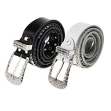 Maxbell Ladies Western Crystal Studded Rhinestone Bling Cowgirl Leather Belts White