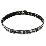 Maxbell Ladies Western Crystal Studded Rhinestone Bling Cowgirl Leather Belts Black