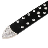 Maxbell Ladies Western Crystal Studded Rhinestone Bling Cowgirl Leather Belts Black