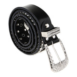 Maxbell Ladies Western Crystal Studded Rhinestone Bling Cowgirl Leather Belts Black