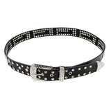 Maxbell Ladies Western Crystal Studded Rhinestone Bling Cowgirl Leather Belts Black