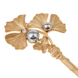 Maxbell Women's Vintage Chinese Gold Leaves Pearls Hair Pin Hair Stick Gold design 1