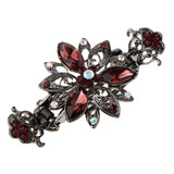 Maxbell Vintage Crystal Flower Hair Claws Clamps Hair Jewelry for Womens Girls Red