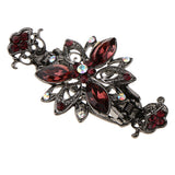 Maxbell Vintage Crystal Flower Hair Claws Clamps Hair Jewelry for Womens Girls Red