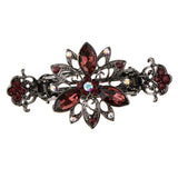 Maxbell Vintage Crystal Flower Hair Claws Clamps Hair Jewelry for Womens Girls Red