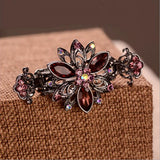 Maxbell Vintage Crystal Flower Hair Claws Clamps Hair Jewelry for Womens Girls Red