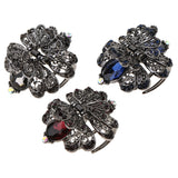 Maxbell Vintage Crystal Flower Hair Claws Clips Hair Jewelry for Womens Girls Blue