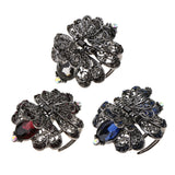 Maxbell Vintage Crystal Flower Hair Claws Clips Hair Jewelry for Womens Girls Blue