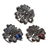 Maxbell Vintage Crystal Flower Hair Claws Clips Hair Jewelry for Womens Girls Blue