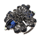 Maxbell Vintage Crystal Flower Hair Claws Clips Hair Jewelry for Womens Girls Blue